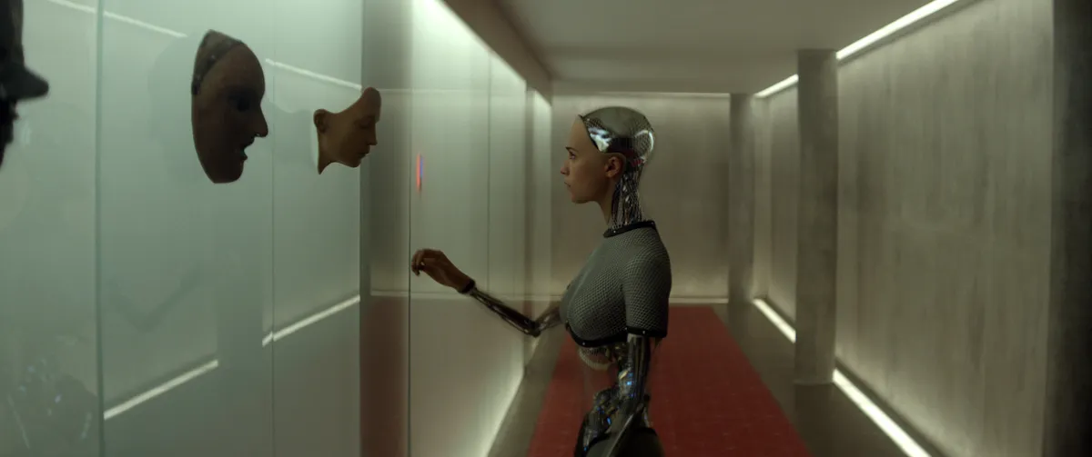RELEASE DATE: April 24, 2015.TITLE: Ex Machina. STUDIO: Universal Pictures. DIRECTOR: Alex Garland. PLOT: A young programmer is selected to participate in a ground-breaking experiment in synthetic intelligence by evaluating the human qualities of a highly advanced humanoid A.I. STARRING: Alicia Vikander, Domhnall Gleeson, Oscar Isaac.