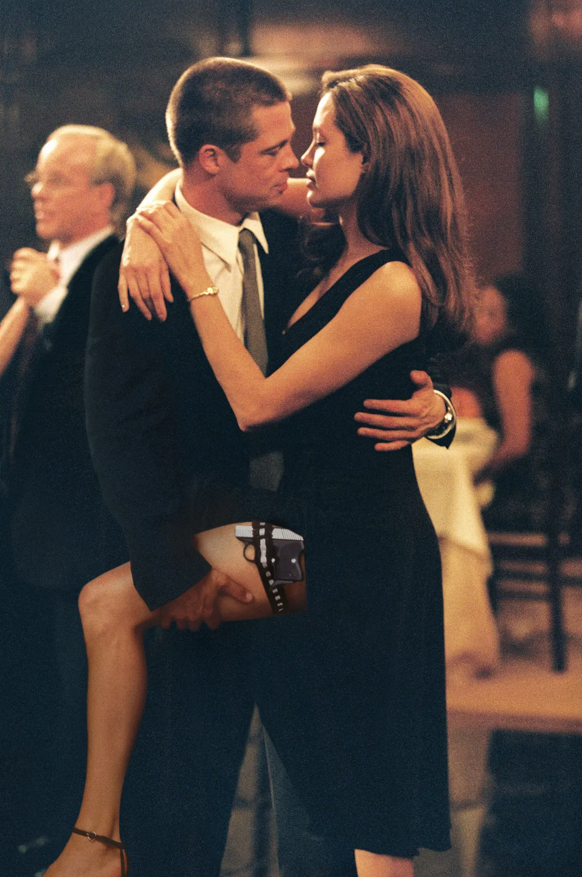 Dec 01, 2004; Los Angeles, CA, USA; Actors BRAD PITT and ANGELINA JOLIE star in the sexy action-adventure 'Mr and Mrs. Smith.' Mandatory Credit: Photo by Stephen Vaughn/20th Century Fox/ZUMA Press. (©) Copyright 2004 by Courtesy of 20th Century Fox