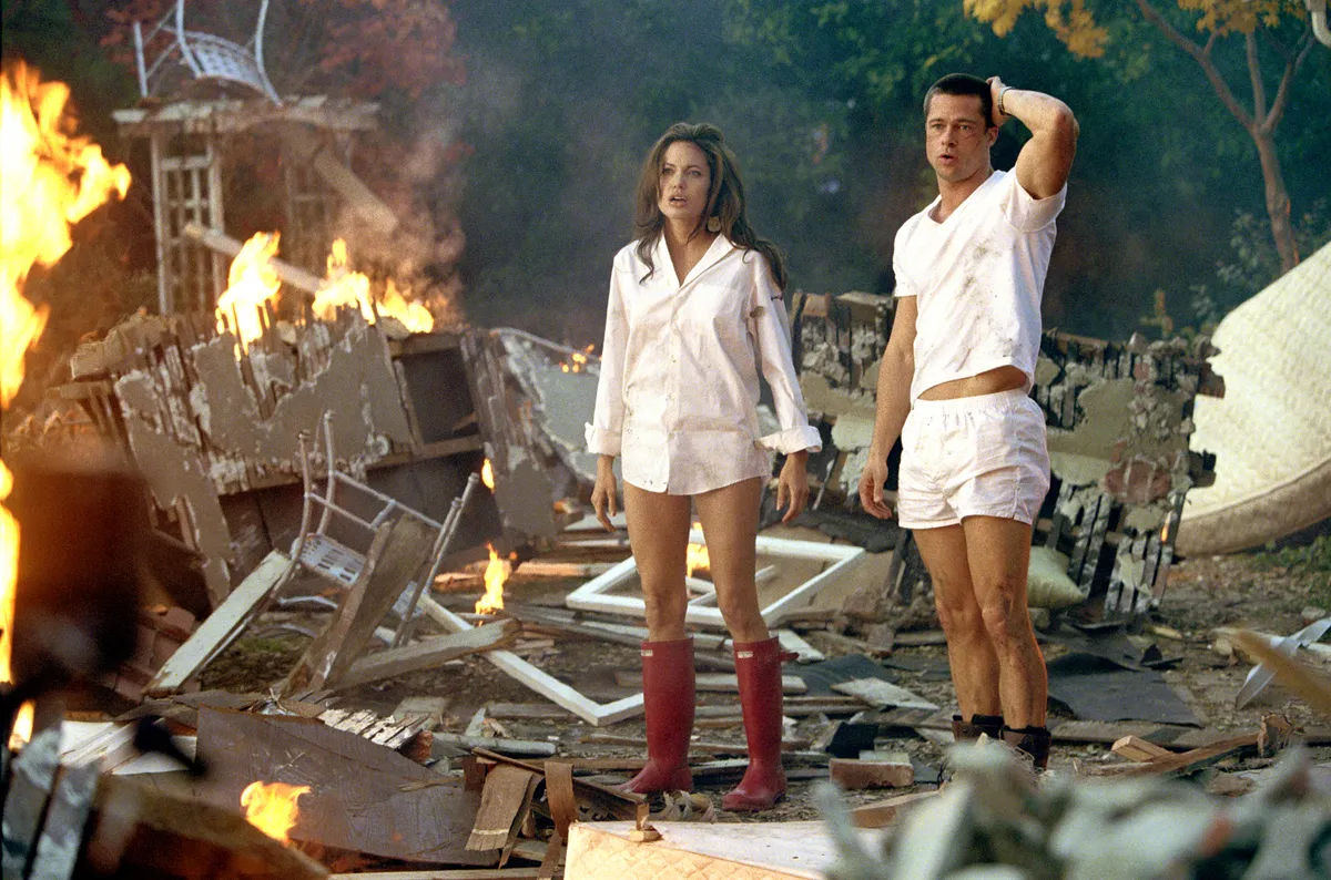 Jun 01, 2005; New York, NY, USA; Actors BRAD PITT and ANGELINA JOLIE star as John Smith and Jane Smith in the romantic action thriller 'Mr. and Mrs. Smith' directed by Doug Liman. Release date set for June 10th 2005. Mandatory Credit: Photo by Stephen Vaughn/20th Century Fox/Entertainment Pictures. (Â©) Copyright 2005 by Courtesy of 20th Century Fox