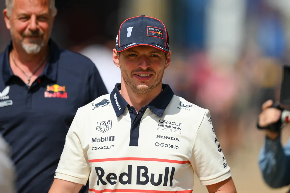 Max Verstappen of the Netherlands and Red Bull Racing is in the paddock during the Formula 1 Qatar Airways British Grand Prix at the Silverstone Circuit in Towcester, England, on July 3, 2024. (Photo by Jon Hobley | MI News/NurPhoto) (Photo by MI News / NurPhoto via AFP)