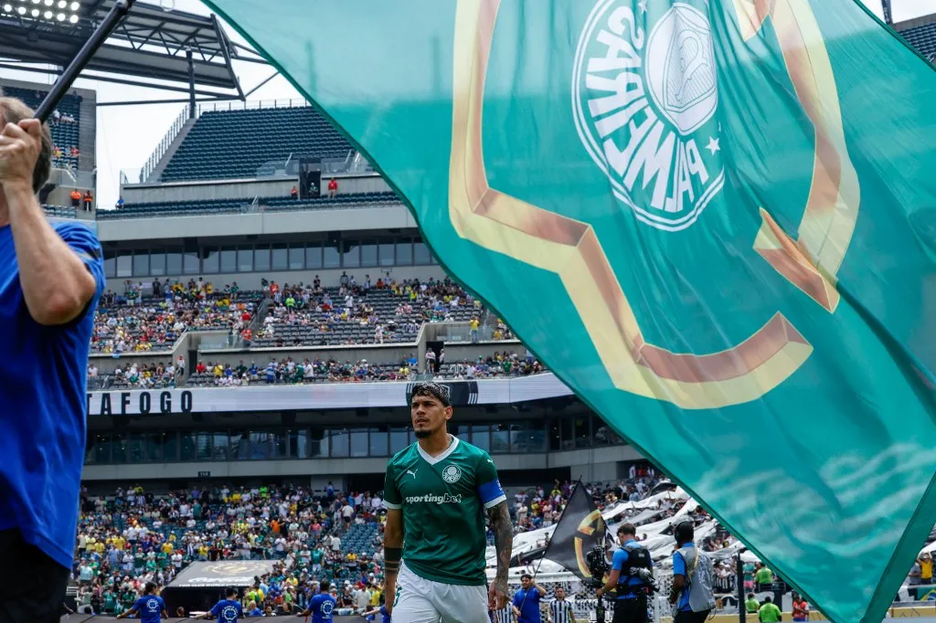 Gustavo Gomez of Palmeiras stands before the FIFA Club World Cup round of sixteen match between Palmeiras and Botafogo at Lincoln Financial Field in Philadelphia, US, on June 28, 2025. (Photo by Ayman Aref/NurPhoto) (Photo by Ayman Aref / NurPhoto via AFP)