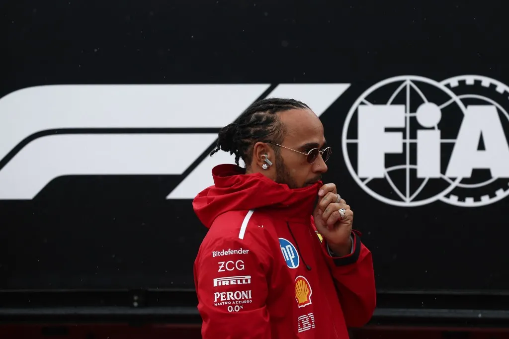 Lewis Hamilton of Ferrari ahead of the Formula 1 British Grand Prix at Silverstone Circuit in Northampton, Great Britain on July 6, 2025. (Photo by Jakub Porzycki/NurPhoto) (Photo by Jakub Porzycki / NurPhoto via AFP)