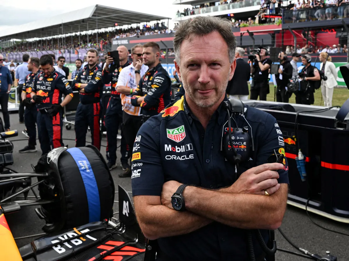 Horner, (FILES) Red Bull Racing's British team principal Christian Horner is seen before the Formula One British Grand Prix at the Silverstone motor racing circuit in Silverstone, central England on July 9, 2023. Christian Horner is to leave his role as Red Bull team principal with immediate effect after 20 years, the Formula One team announced on July 9, 2025. (Photo by ANDREJ ISAKOVIC / AFP)