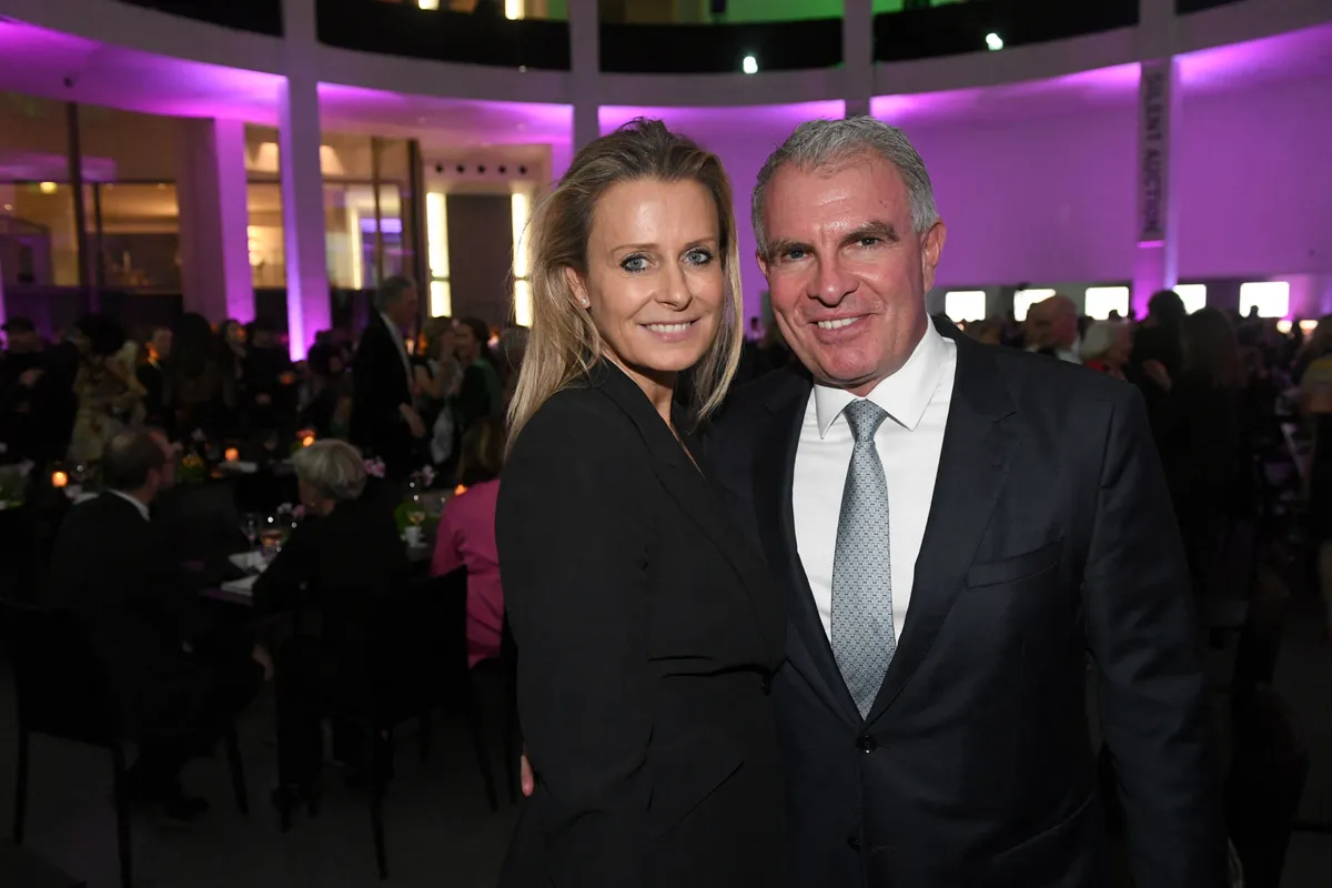 18 November 2023, Bavaria, Munich: Carsten Spohr, CEO of Lufthansa, and his wife Vivian Spohr appear at the "PIN Benefit Auction 2023" of the Friends of the Pinakothek der Moderne at the Pinakothek der Moderne. Photo: Felix Hörhager/dpa (Photo by Felix Hörhager / dpa Picture-Alliance via AFP)