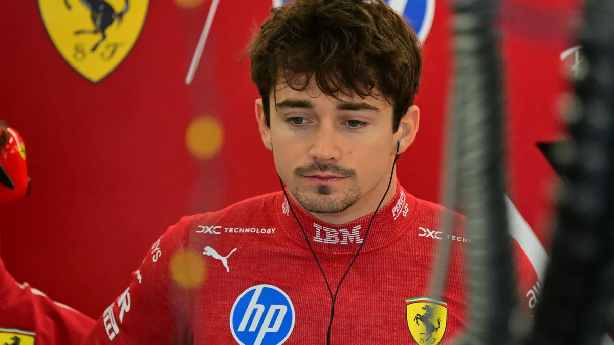Kib*szottul sz*r, Ferrari's Monegasque driver Charles Leclerc in the garage during the third practice session ahead of the Formula One British Grand Prix at the Silverstone motor racing circuit in Silverstone, central England, on July 5, 2025. (Photo by Andrej ISAKOVIC / AFP)