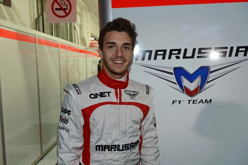 Forma-1 MOTORSPORT - F1 2013 - WINTER TESTS - BARCELONA (ESP) - 28/02 TO 02/03/2013 - PHOTO : ERIC VARGIOLU / DPPI -
JULES BIANCHI JULES (FRA) - MARUSSIA MR02 - AMBIANCE _ PORTRAIT (Photo by ERIC VARGIOLU / E.V.A. / DPPI via AFP)