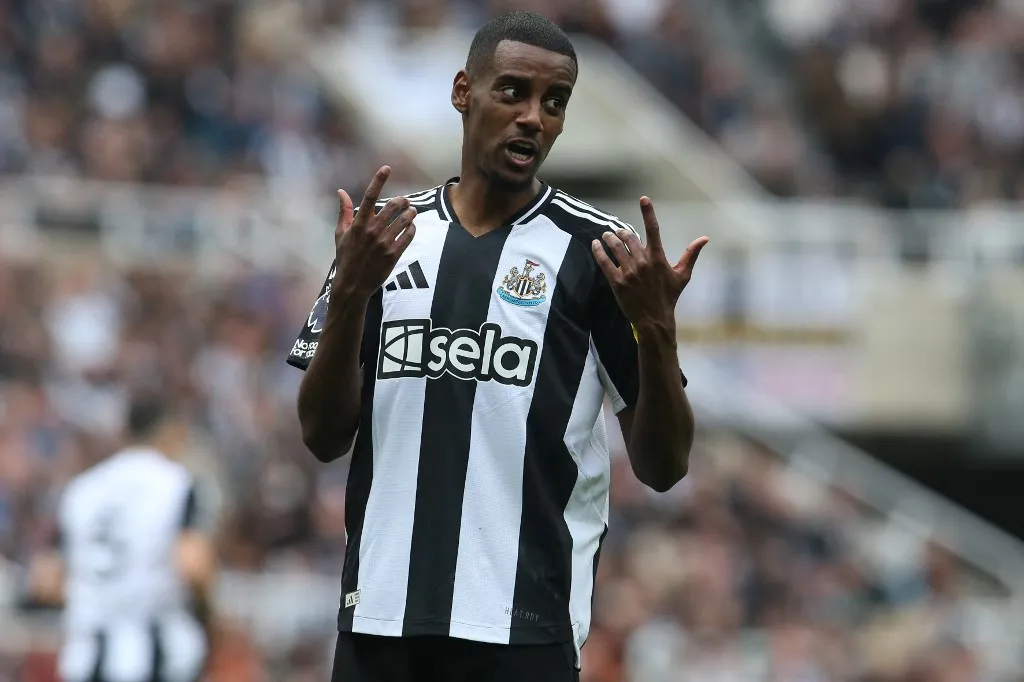 Alexander Isak of Newcastle United plays during the Premier League match between Newcastle United and Ipswich Town at St. James's Park in Newcastle, on April 26, 2025. (Photo by Michael Driver | MI News/NurPhoto) (Photo by MI News / NurPhoto via AFP)