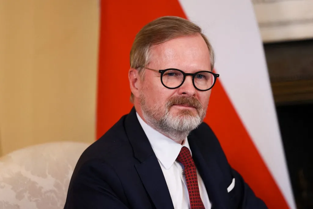 Czech Republic's Prime Minister Petr Fiala looks on during a meeting with Britain's Prime Minister Keir Starmer at 10 Downing Street in London on July 14, 2025. (Photo by Isabel Infantes / POOL / AFP)