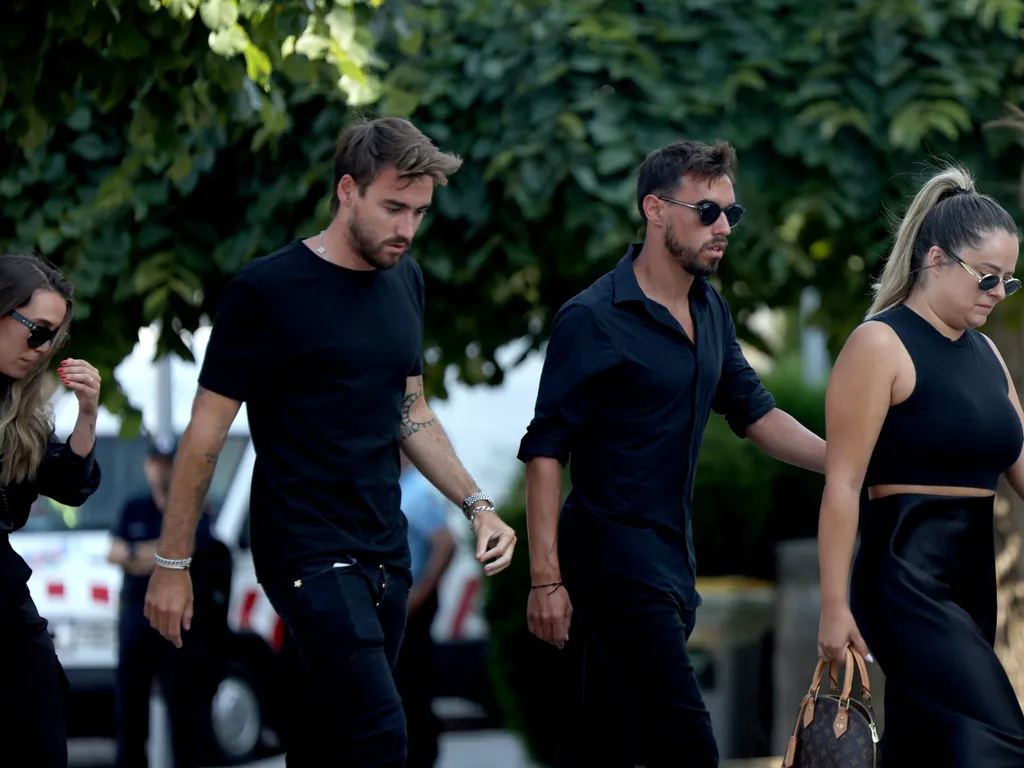Diogo Jota temetése, DiogoJotatemetése, DiogoJota, temetés, 2025.07.05. Portugal's players Andre Silva (L) and Ricardo Horta arrive for the funerals of Liverpool's Portuguese forward Diogo Jota and his brother Andre Silva at the Mother Church of Gondomar,