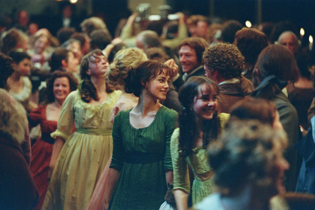 Oct 20, 2005; Wiltshre, England, UK; Actors CAREY MULLIGAN (left) as Kitty Bennet, KEIRA KNIGHTLEY (center) as Elizabeth Bennet and JENA MALONE (right) as Lydia Bennet in the Working Title Films romantic drama 'Pride and Prejudice.' Directed by Joe Wright. Set to be released 23 November, 2005. Mandatory Credit: Photo by Working Title Films/Entertainment Pictures. (Â©) Copyright 2005 by Courtesy of Working Title Films
