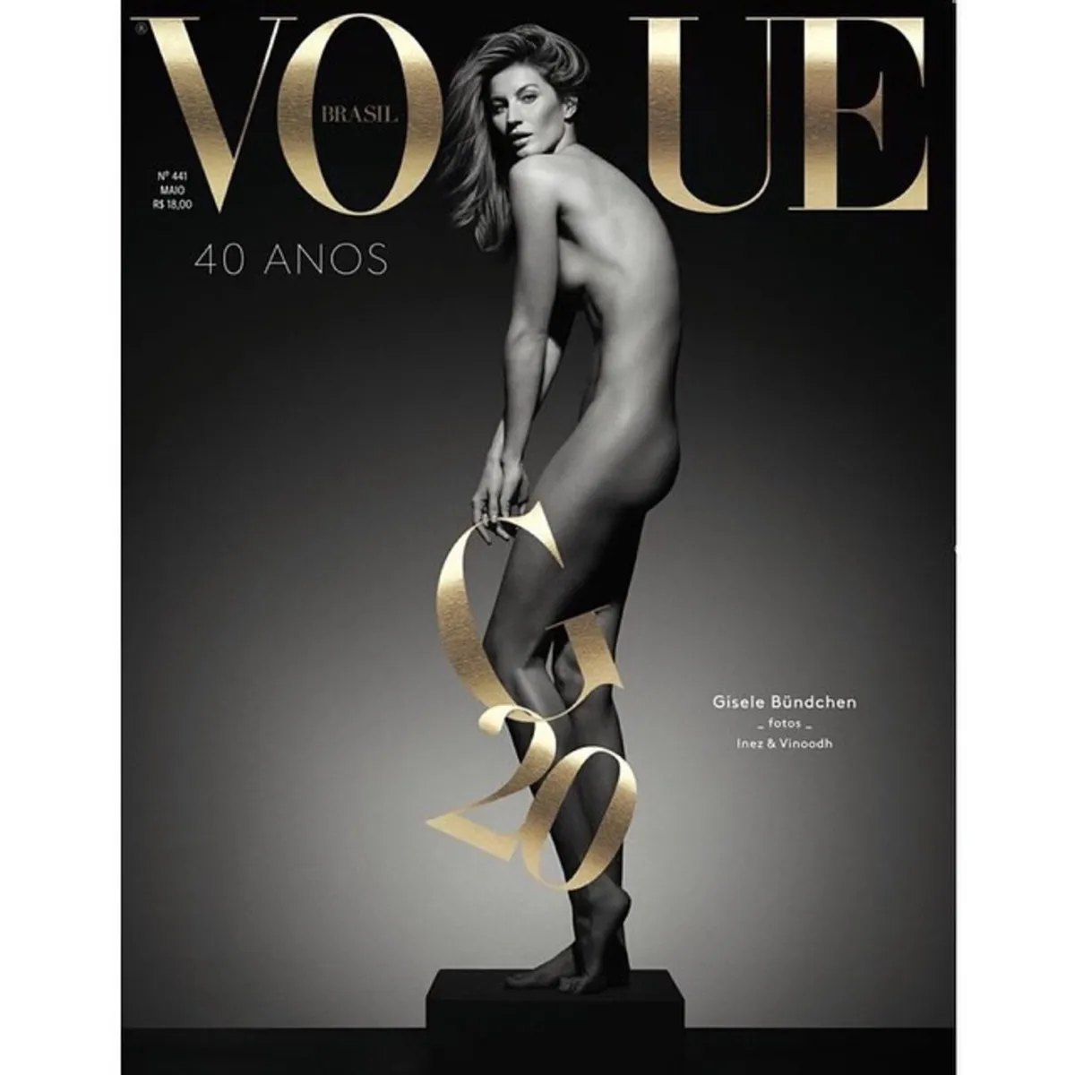 Gisele Bündchen "My 20-year career celebration cover @voguebrasil. Thanks to everyone who is part of this special edition."
Supplied by Instagram.com/face to face   April 27, 2015