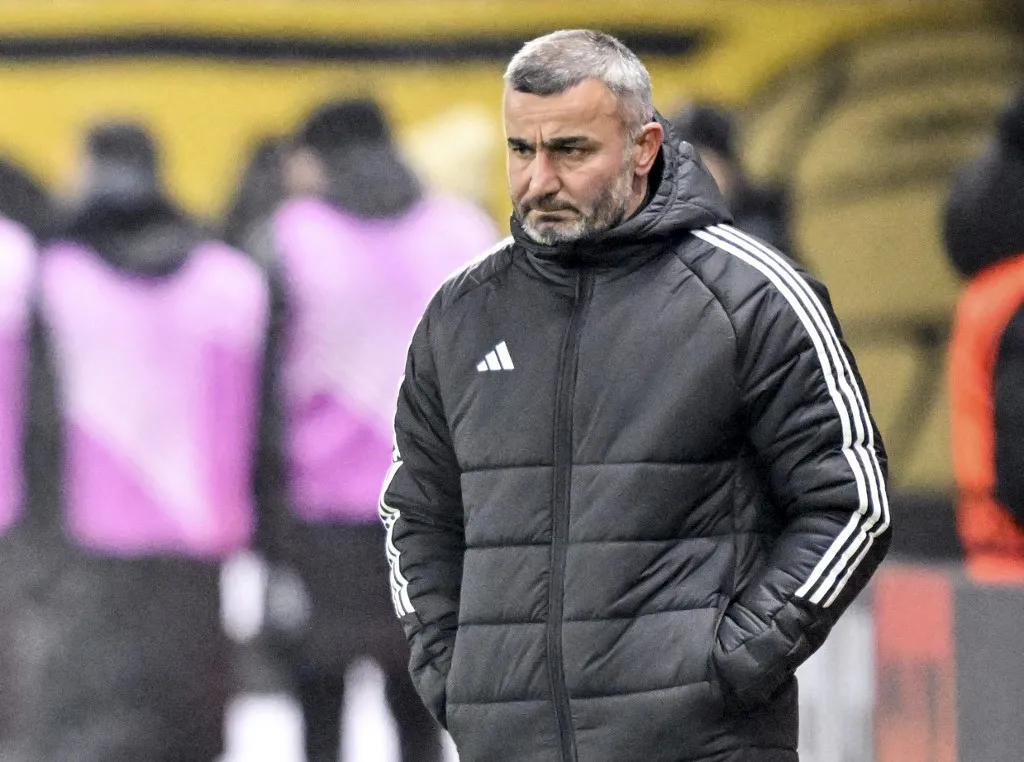 Garabagh's Azerbaijan coach Gurban Gurbanov looks on during the UEFA Europa League football match between IF Elfsborg and Qarabag FK in Boras, Sweden on December 12, 2024. (Photo by Bjorn LARSSON ROSVALL / TT NEWS AGENCY / AFP) / Sweden OUT