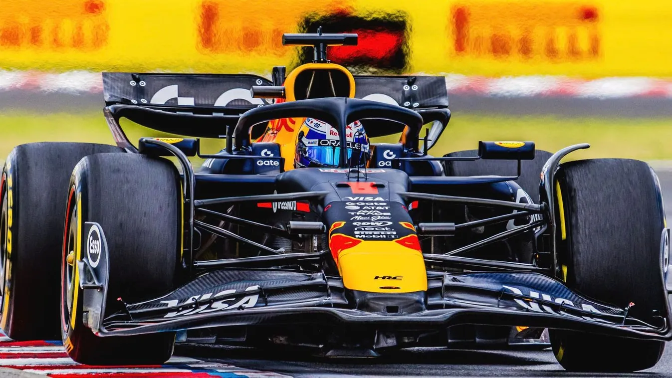 Verstappen menet közben dobott el valamit a Hungaroringen, büntetést is kaphat Kép