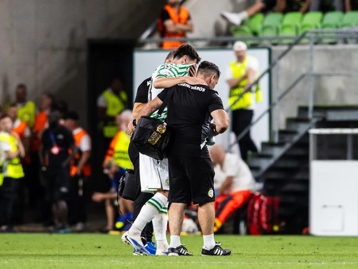 Ötvös Bence megsérült, le kellett cserélni az FTC-Qarabag BL-selejtező-mérkőzésen
