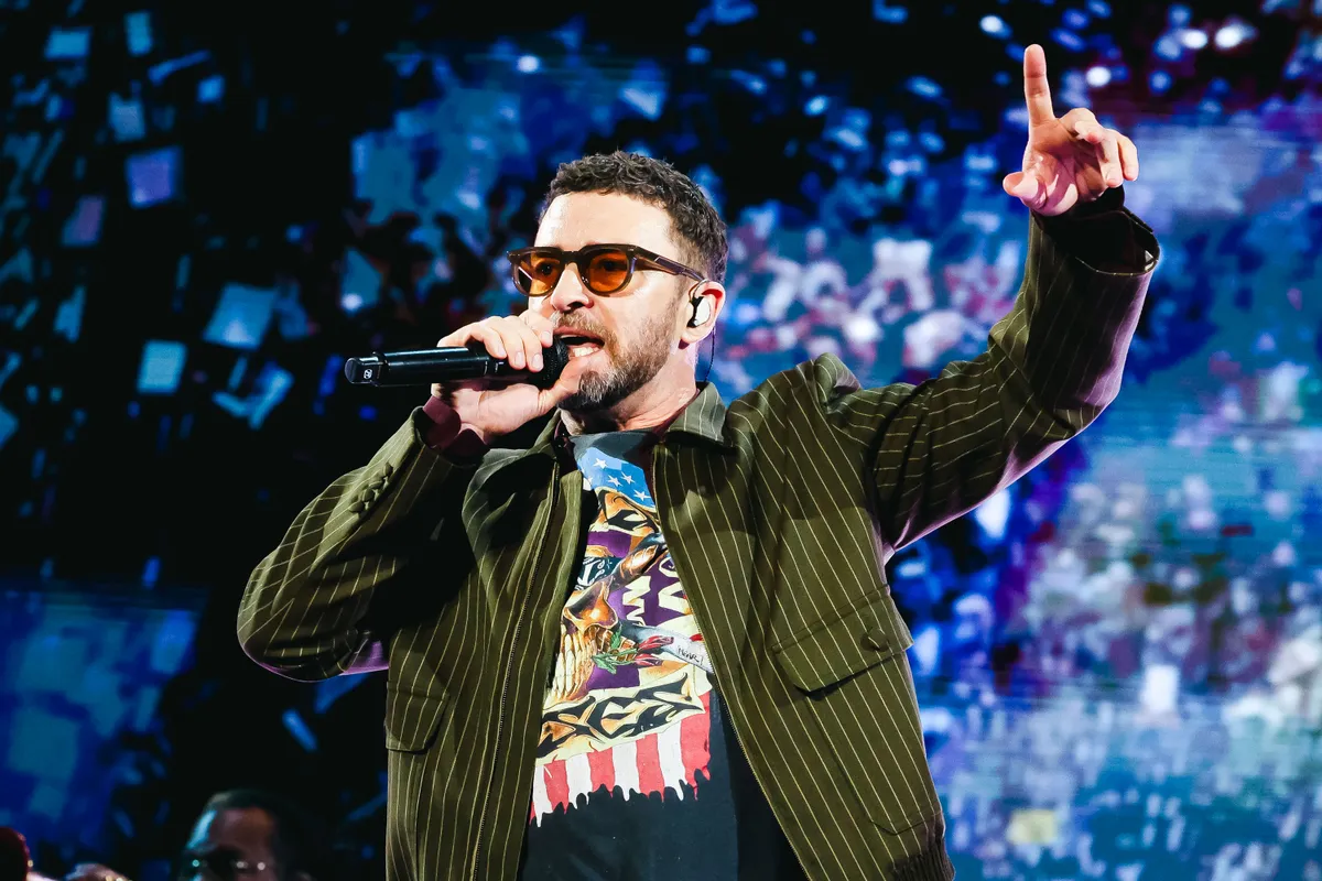 betegség, Justin Timberlake performs live in concert during the I-Days Milano Coca-Cola Festival at Ippodromo SNAI San Siro in Milan, Italy, on June 2, 2025 (Photo by Alessandro Bremec/NurPhoto). (Photo by Alessandro Bremec / NurPhoto via AFP)