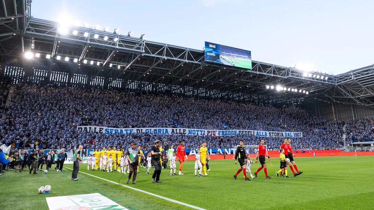 A general view of Gewiss Stadium during the Serie A match between Atalanta and Parma in Bergamo, Italy, on May 25, 2025. (Photo by Mairo Cinquetti/NurPhoto) (Photo by Mairo Cinquetti / NurPhoto via AFP)