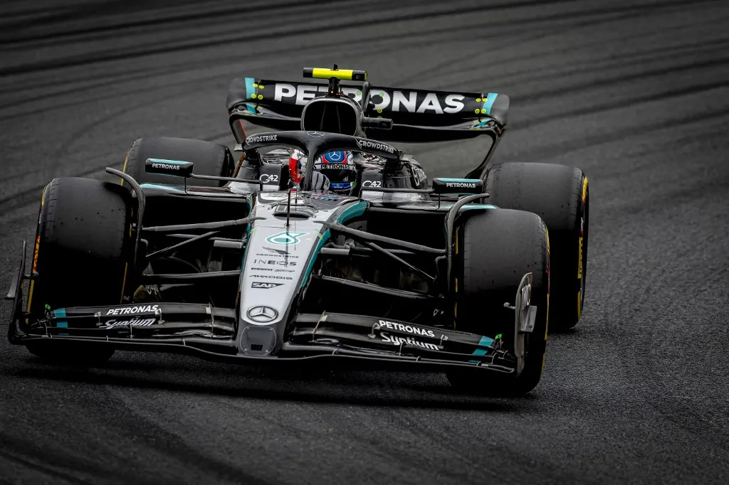 Formula 1 driver Kimi Antonelli of Mercedes participates in the F1 race at the Formula 1 circuit in Zandvoort, Netherlands, on August 31, 2025, for the Formula 1 Zandvoort Sunday 2025 season 2025-2026. (Photo by Marcel van Dorst/EYE4images/NurPhoto) (Photo by Marcel van Dorst / NurPhoto via AFP)