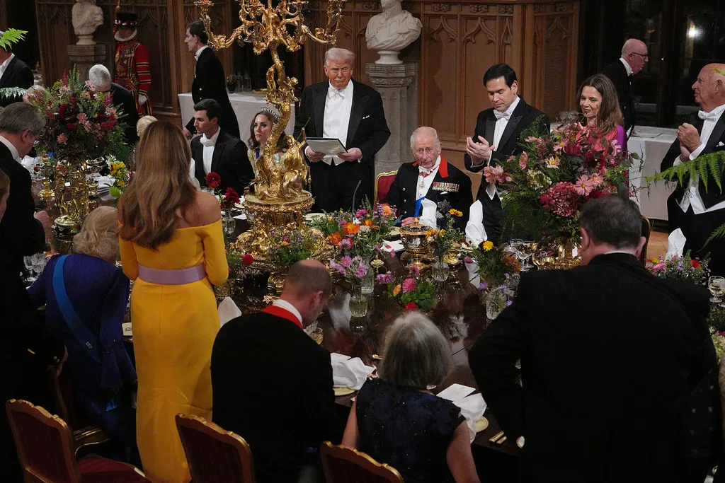 III. Károly király és Donald Trump, állami bankett, windsori kastély