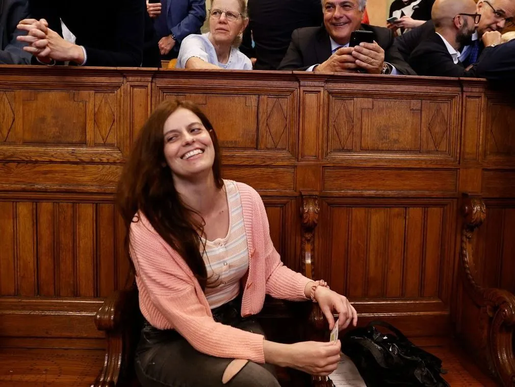 Ilaria Salis az antifa-támadások perében a Fővárosi Törvényszéken. Fotó: Kurucz Árpád / Magyar Nemzet