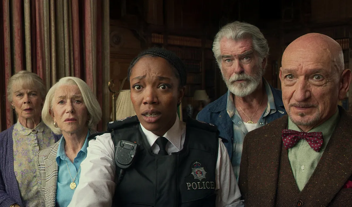 A csütörtöki nyomozóklub, Celia Imrie, Helen Mirren, Naomi Ackie, Pierce Brosnan and Sir Ben Kingsley