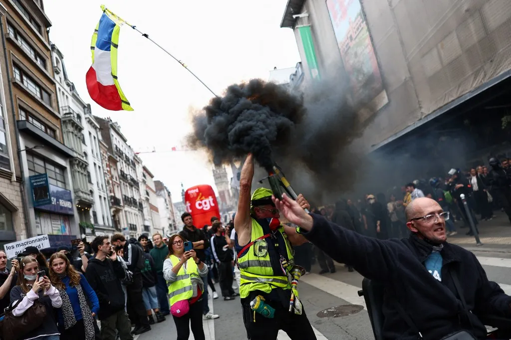Franciaországban 2025, sztrájkFranciaországban, sztrájk, Franciaország, szakszervezetek, tiltakozás, sztrájknap, 2025.09.18.