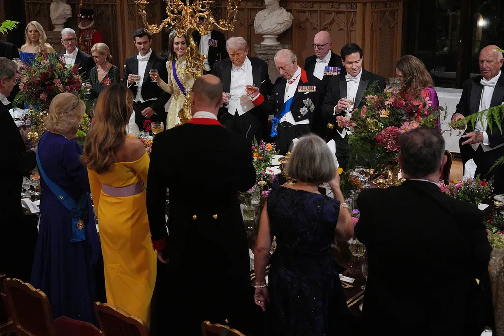 III. Károly király és Donald Trump, állami bankett, windsori kastély