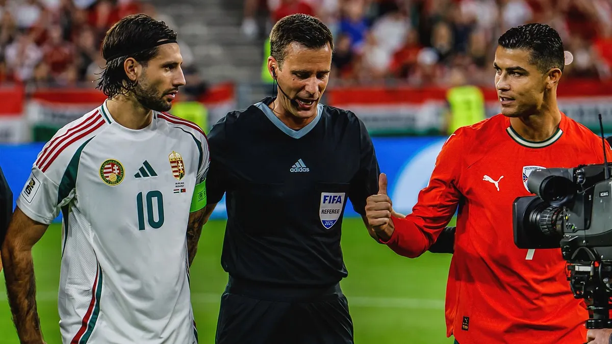 Szoboszlai Dominik és Cristiano Ronaldo a meccs előtt