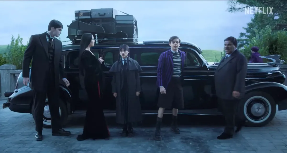 See Ferrari pictures  Pictures must credit: Netflix Here’s a first look at the return of comic horror TV series Wednesday — featuring the adventures of the spooky Addams Family and their daughter. Actress Jenna Ortega , 22, returns to the title role as Wednesday Adams who is back for another term at the strange Nevermore Academy. But there is no sign yet of superstar Lady Gaga who was revealed to have a role in the show. British star Catherine Zeta-Jones ,55, returns as Wednesday’s pale skinned mother Morticia. She gives a new run out to her figure hugging dress to go with her long raven locks ahead of Netflix TV series, directed like the first by Hollywood’s Tim Burton. Head of the family Gomez is played by actor Luis Guzmán, 68, while Isaac Ordonez, 16, is the family’s son Pugsley. There is even a role for Thing, the disembodied hand which is at the family’s beck and call. Major surprise in the trailer is Absolutely Fabulous TV actress Joanna Lumley ,78, as Grandmama. Comic actor Fred Armisen ,58 , is bald-headed Uncle Fester. Picture supplied by JLPPA