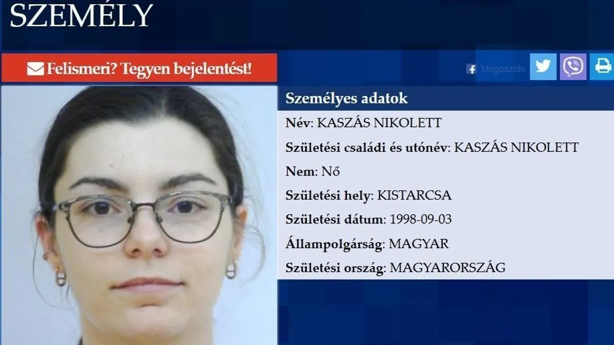 Feladta magát a rendőrségen Kaszás Nikolett gyilkosa? Drámai fordulat az ügyben