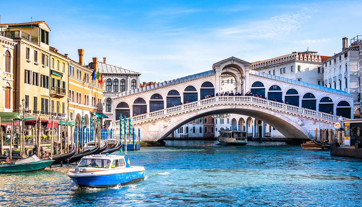famous old town and canal of venice - italy