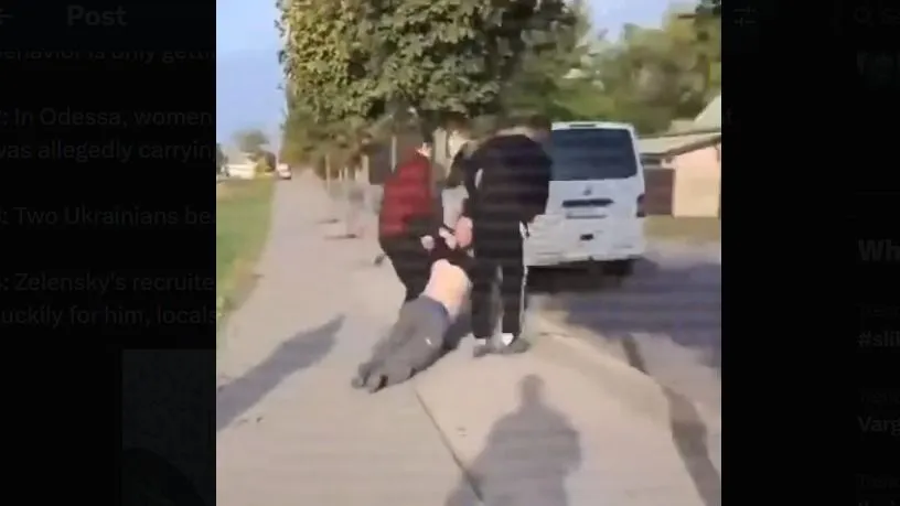 Brutális erőszakot alkalmaznak az ukrán toborzóközpont emberei (Forrás: X)