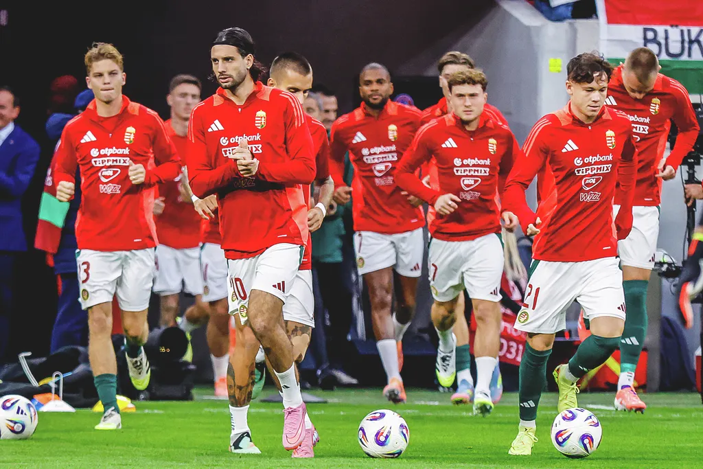 Magyarország–Örményország világbajnoki selejtező, labdarúgás, foci, futball, Magyar labdarúgó-válogatott, Puskás Aréna, 2025. 10. 11.
Bemelegítés