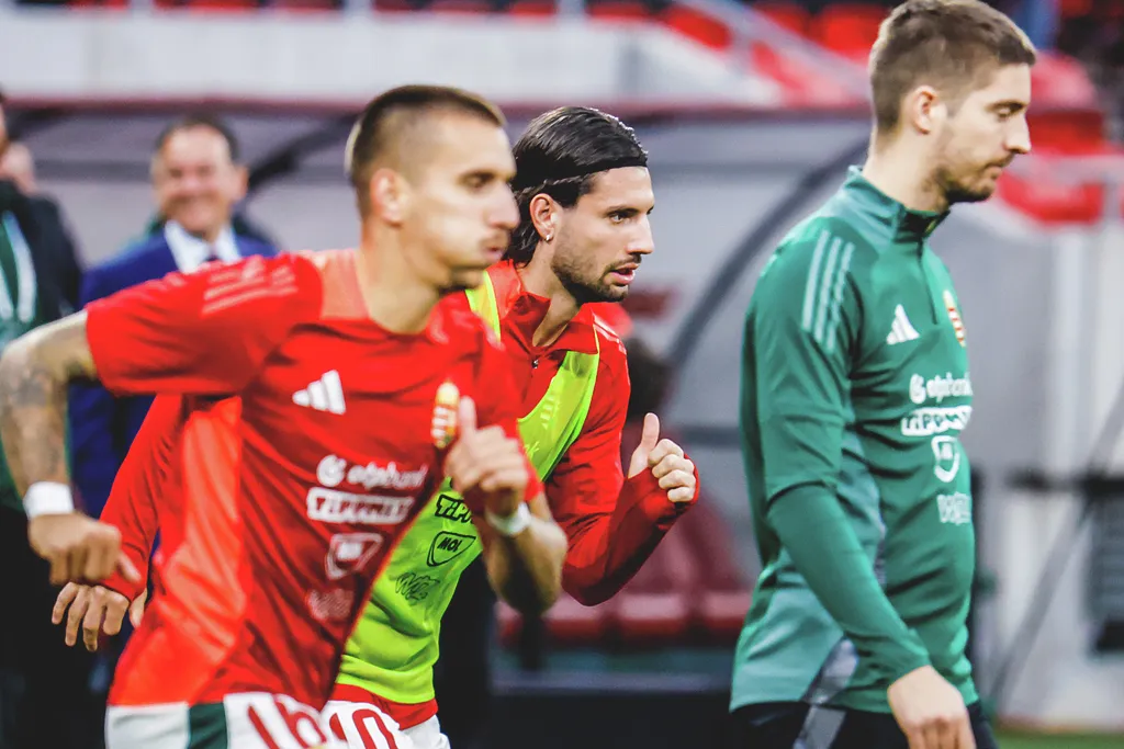 Magyarország–Örményország világbajnoki selejtező, labdarúgás, foci, futball, Magyar labdarúgó-válogatott, Puskás Aréna, 2025. 10. 11.
Bemelegítés