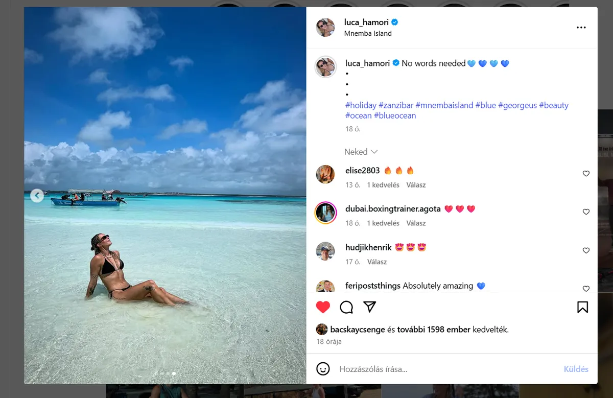 Hámori Luca Zanzibáron pihen