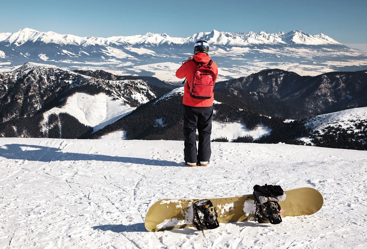 Snowboarder on the hill Chopok, Slovakia