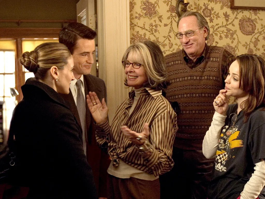 DianeKeatonéleteképekben, DianeKeaton, Diane Keaton, színésznő,   Esprit de famille  The Family Stone   Year: 2005 - USA  Sarah Jessica Parker, Dermot Mulroney, Diane Keaton, Craig T. Nelson Rachel McAdams,   Director: Thomas Bezucha (Photo by Archives du