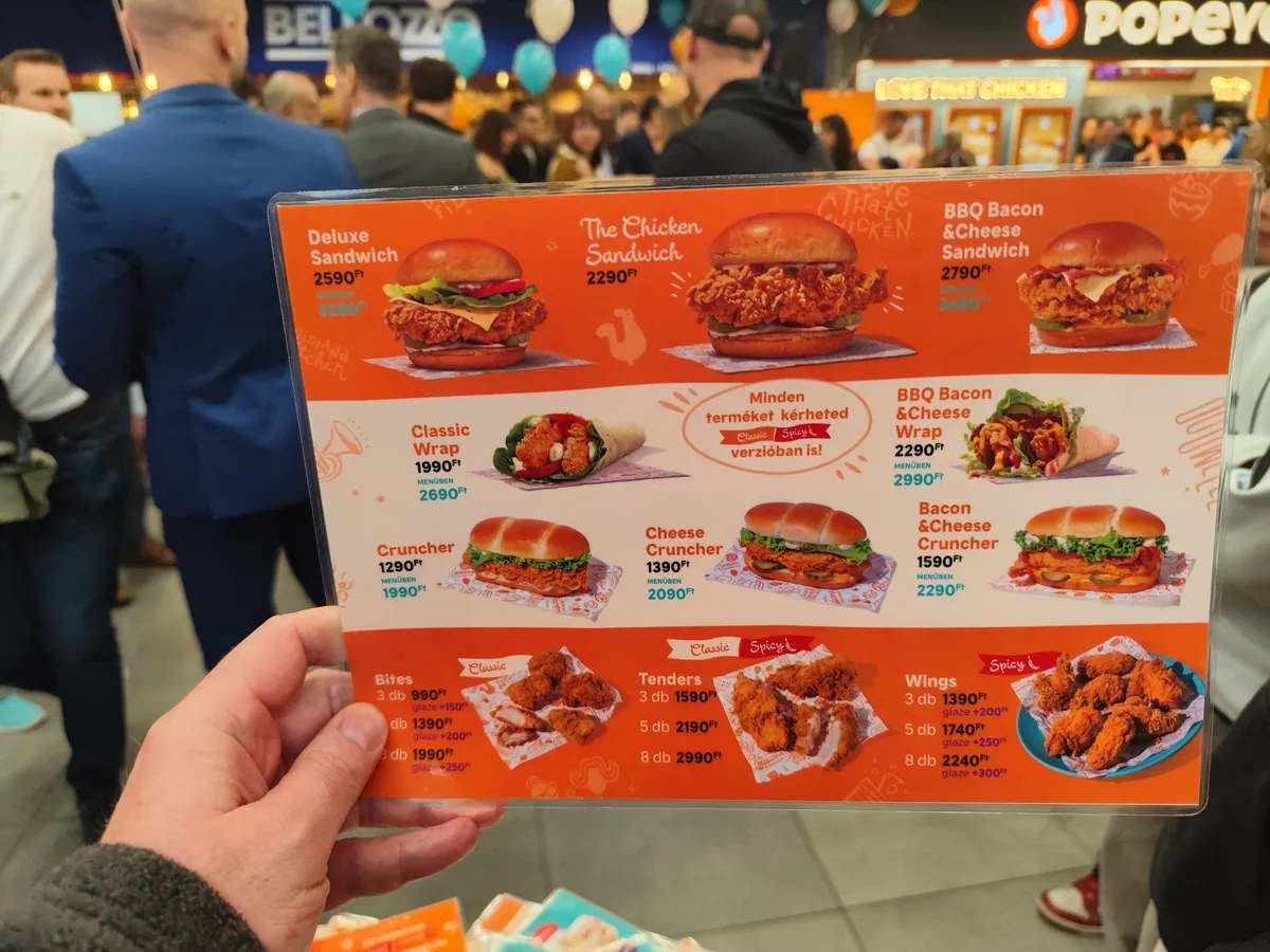 Popeyes, étlap