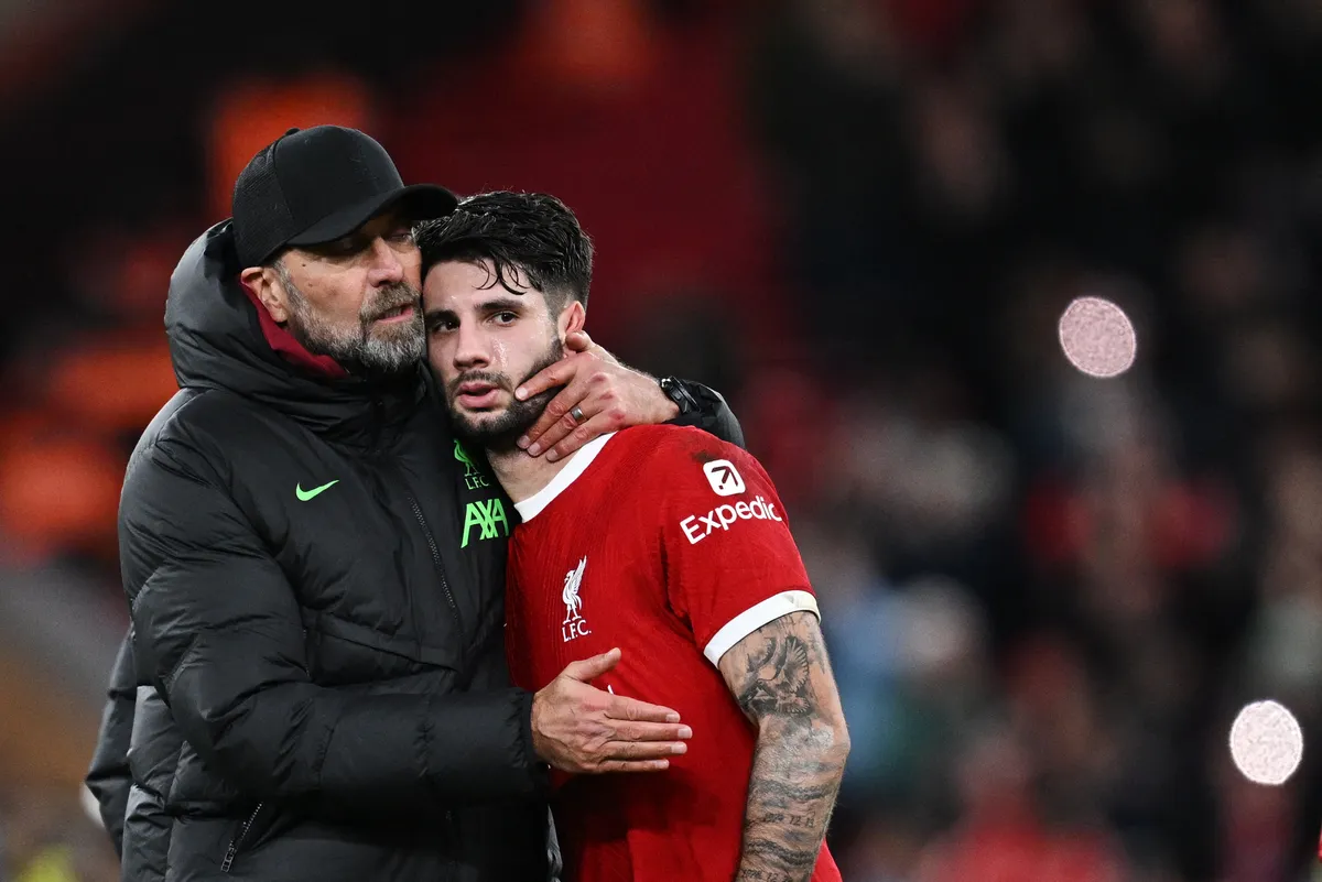 Jürgen Klopp vitte Szoboszlai Dominikot az Anfieldre Fotó: PAUL ELLIS / AFP