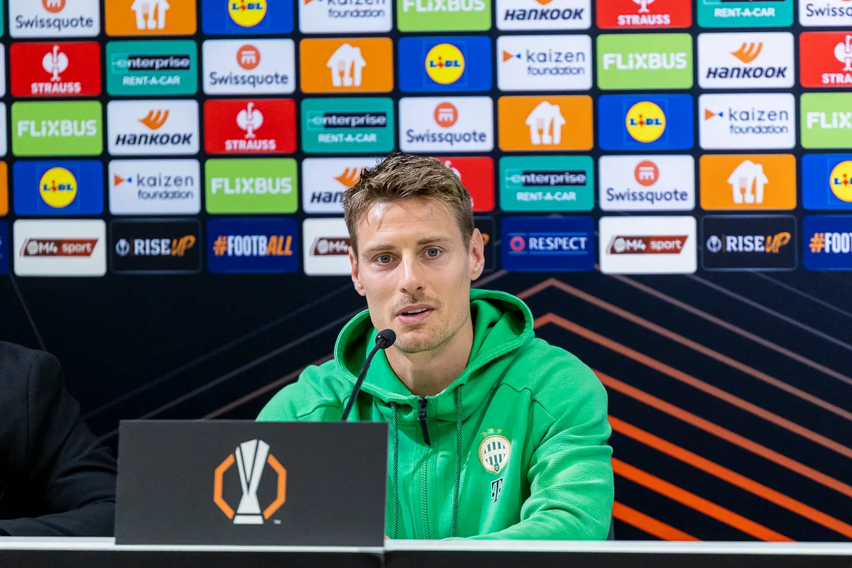 Ferencvárosi TC - Ludogorec, Fradi, FTC, Ferencváros, FerencvárosiTCLudogorec, sajtótájékoztató, sajttáj, 2025.11.05.