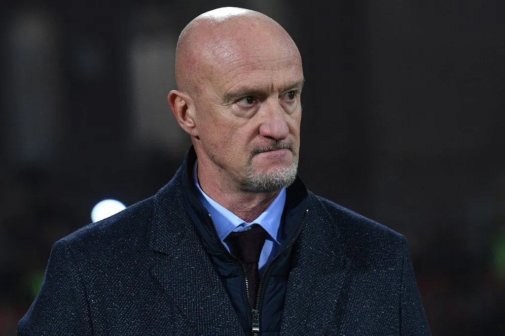 Hungary's Italian head coach Marco Rossi looks on prior to the FIFA World Cup 2026 qualifiers Europe zone group F football match between Armenia and Hungary at the Republican Stadium after Vazgen Sargsyan in Yerevan on November 13, 2025. (Photo by KAREN MINASYAN / AFP)