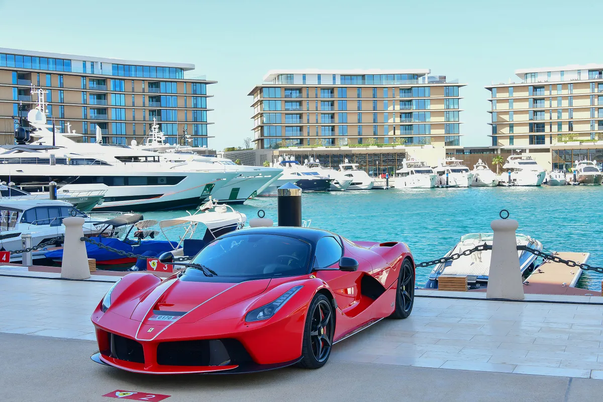 Dubai,UAE-01 Febuary 2019:LaFerrari Aperta best supercars in the world  show during the Ferrari Cavalcade 2019 event.