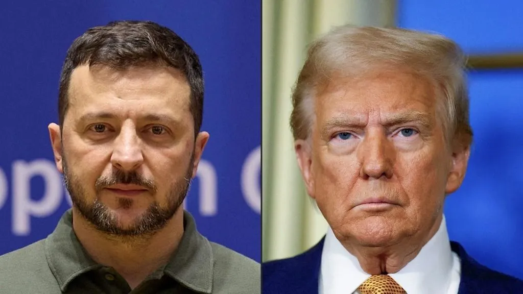 Volodimir Zelenszkij ukrán elnök és Donald Trump amerikai elnök