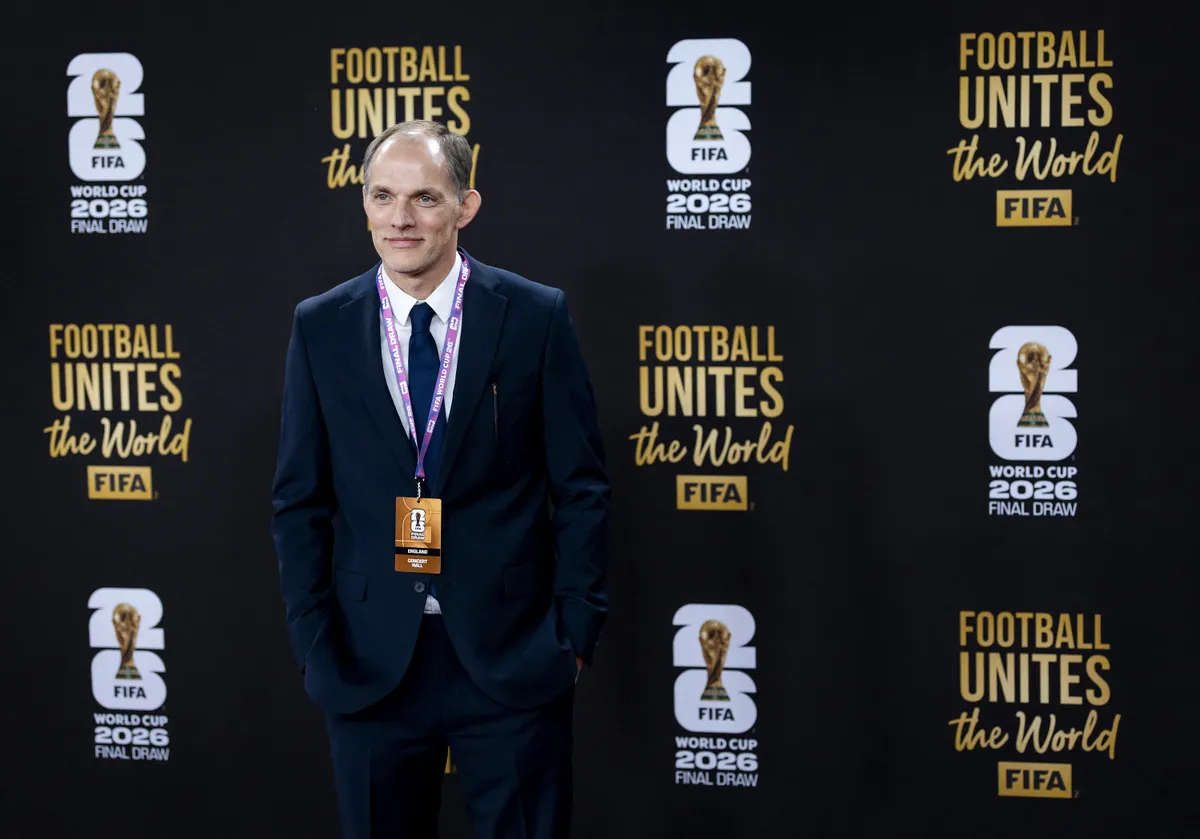 WASHINGTON - England manager Thomas Tuchel walks the red carpet ahead of the draw for the 2026 World Cup in the United States. ANP KOEN VAN WEEL netherlands out - belgium out (Photo by Koen van Weel / ANP MAG / ANP via AFP)
