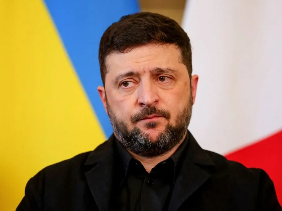 Volodimir Zelenszkij Ukrajna elnöke (Fotó: Toby Melville / AFP)