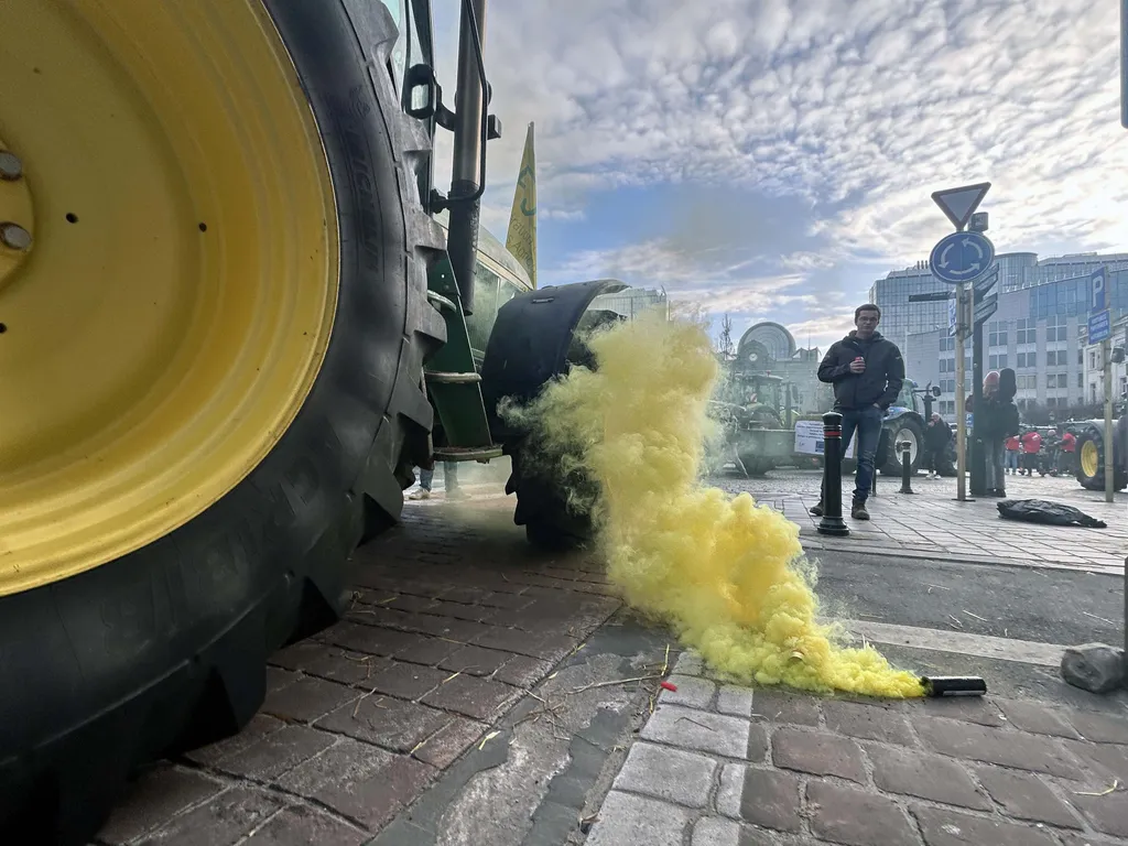BRUSSELS FARMERS PROTEST MERCOSUR
