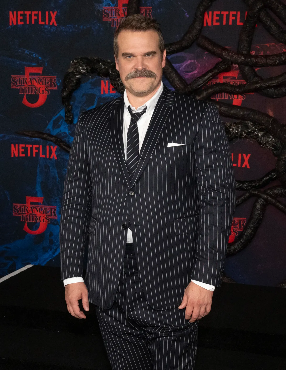 David Harbour a Stranger Things londoni premiervetítésén.