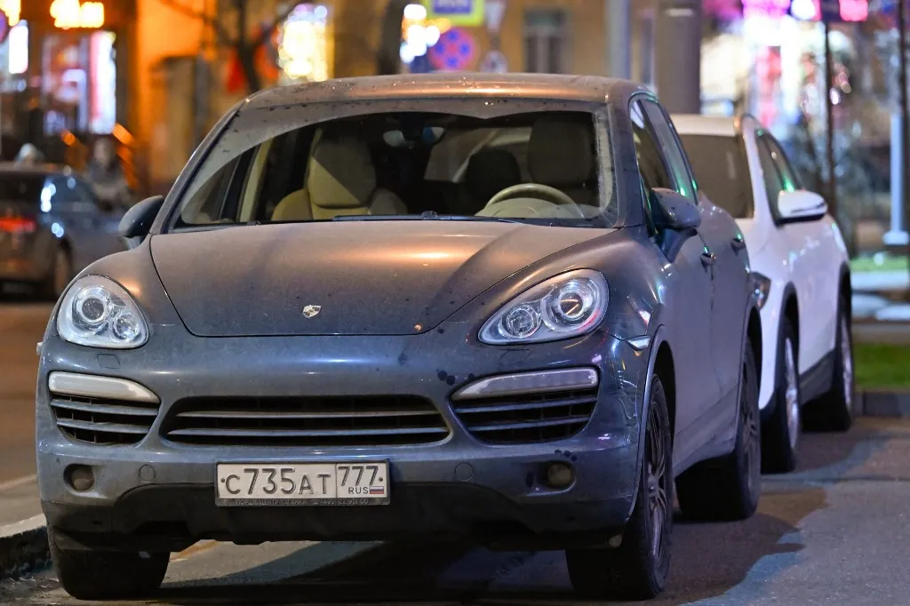 MOSCOW, RUSSIA - DECEMBER 5: A view of Porsche vehicles as reports indicate that many Porsche owners across Russia experience issues operating their cars during the same period on December 5, 2025. Sefa Karacan / Anadolu (Photo by SEFA KARACAN / Anadolu via AFP), Porsche