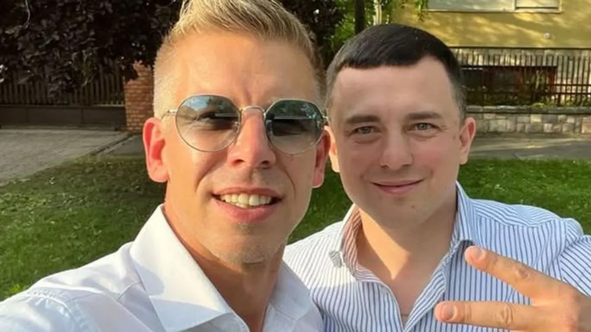 Magyar Péter Tseber Roland ukrán kémmel, akit a "testvérének" nevez (Forrás: Magyar Nemzet)