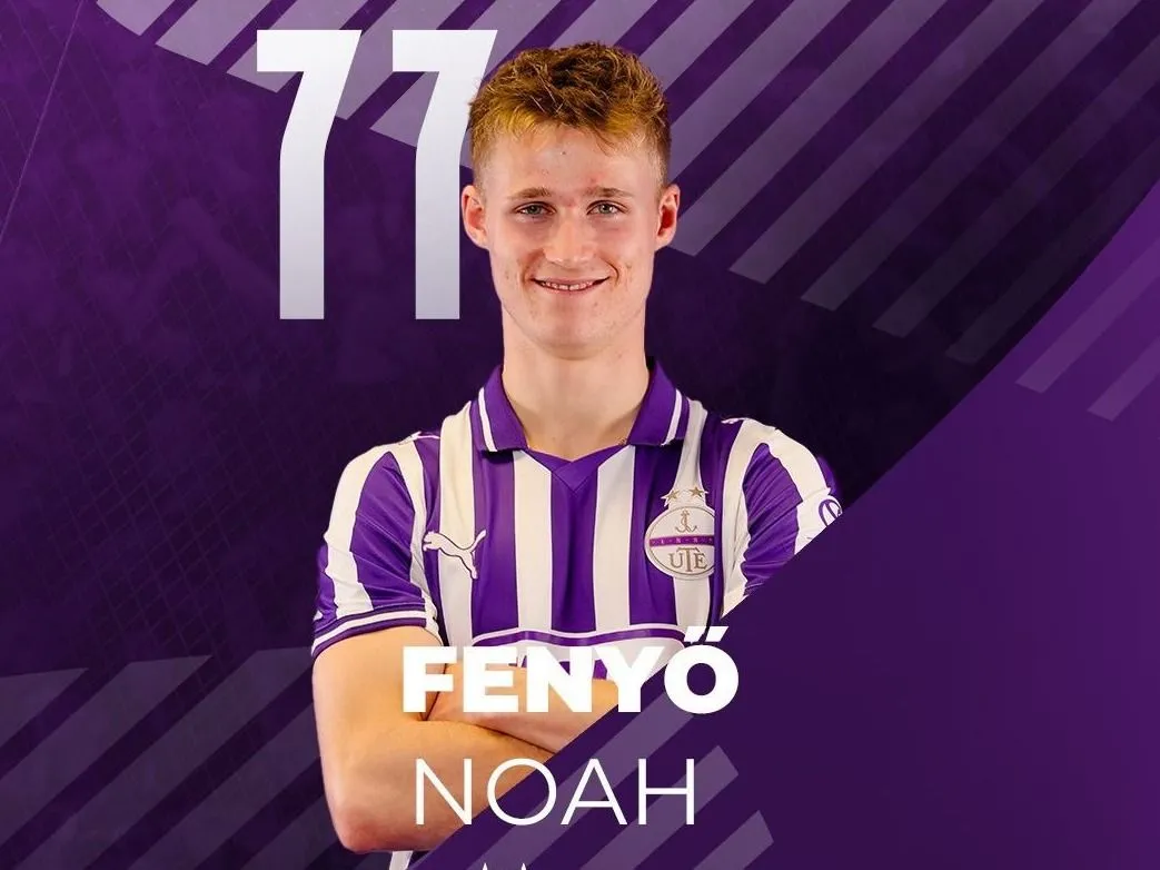 Az Újpest FC új szerzeménye, Fenyő Noah a 77-es mezben fog játszani Forrás: ujpestfc.hu