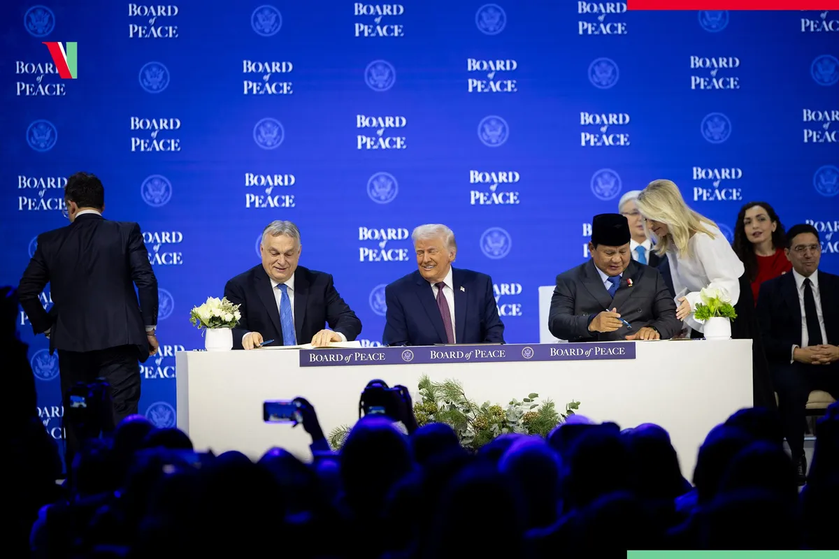 Orbán Viktor és Donald Trump a Béketanács alakuló ülésén